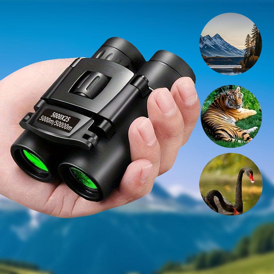 5000x25 HD Zoom BAK4 Telescope Portable Powerful Folding Low Light Binoculars Long Range for Hunting Camping Hiking Outdoor
