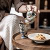 Retro Literary And Artistic Handmade Hand-Painted Haha Goblet Coarse Pottery Blue And White Master Cup Teacup Export