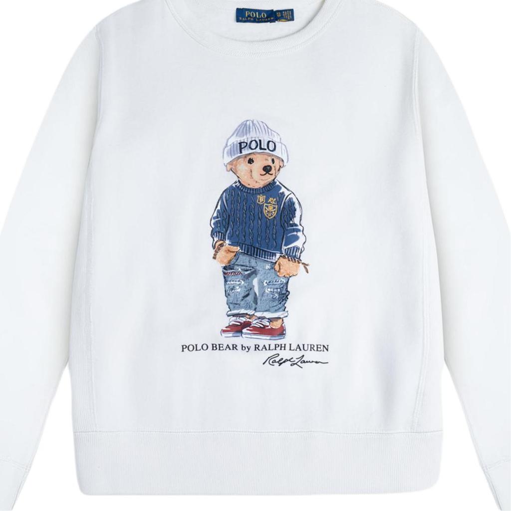 Polo Ralph Lauren Kerek Nyakú Medvemintás Polár Pulóver Női pulóver Fehér 211769528-001