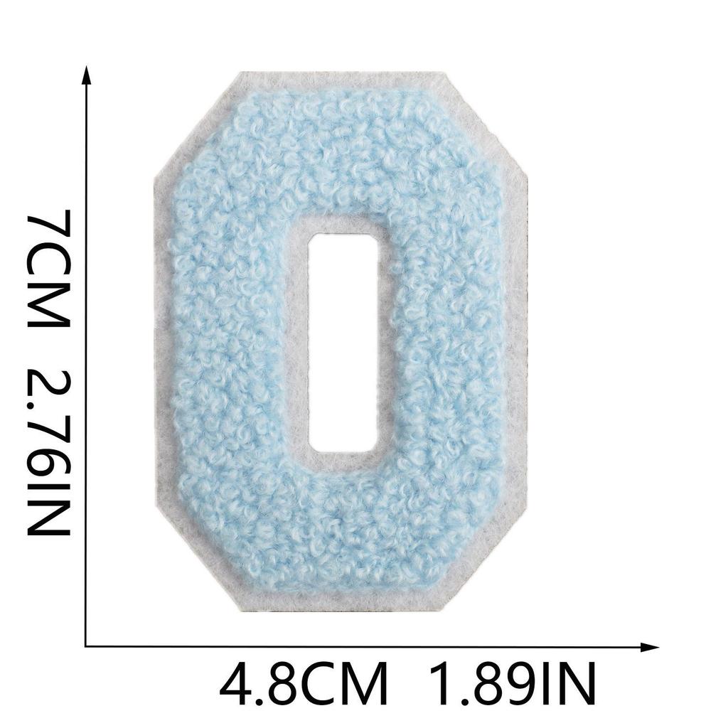 Roaring Sky 7cm Light Blue Chenille Embroidery Patch for Bags and Decor