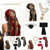 Conjunto de Acessórios para Fantasia de Pirata Inclui Lenço de Cabeça Bandana Cinto de Cintura Colar Pulseira e Tapa-olho para Festa de Halloween Cosplay