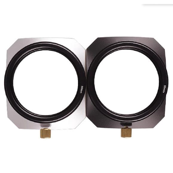 Camera Vintage Style Square Lens Hood Shade Metal Interface Mask Silver Black Light Shield Cover 37 39 40.5 43 46 49 52 55 58mm