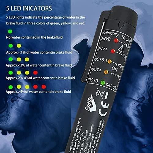 ZKTOOL Version Améliorée Du Stylo Testeur Liquide De Frein Automobile, Detecteur 5 En 1, Peut Test DOT3 DOT4 DOT5 ENV6 ENV4, 5 Indic