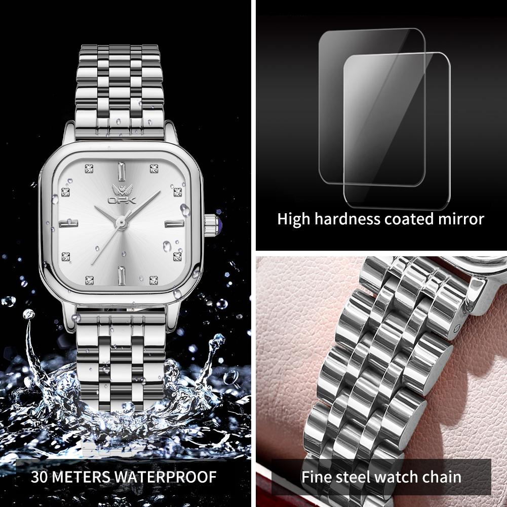 OPK 8178 Women's Watches Steel Strap Waterproof Minimalist Fashion Ladies Dresses Wristwatches Original Quartz Watches for Woman