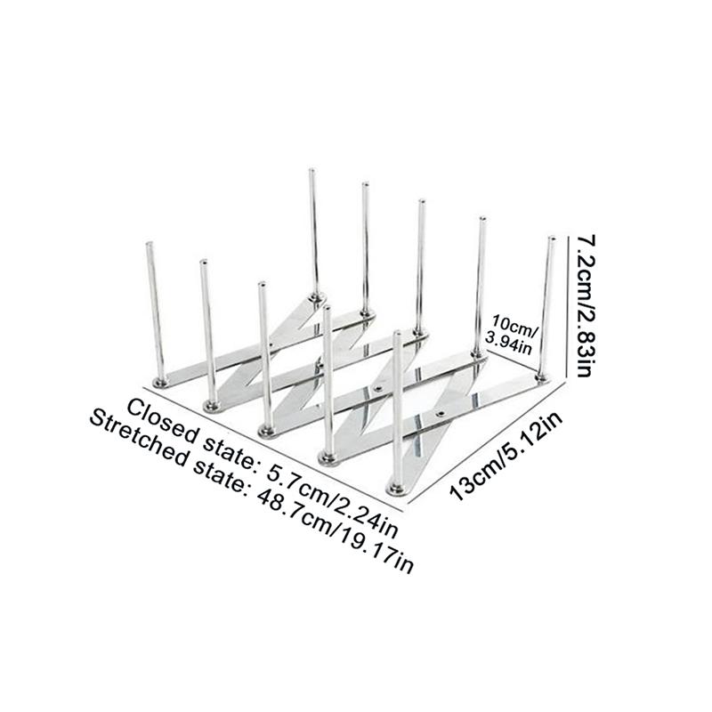 1 шт Подставка для крышек кастрюль Органайзер для крышек сковородок Выдвижная Складная Нержавеющая сталь Держатель для тарелок Полка Хранение посуды Кухня S 768₽