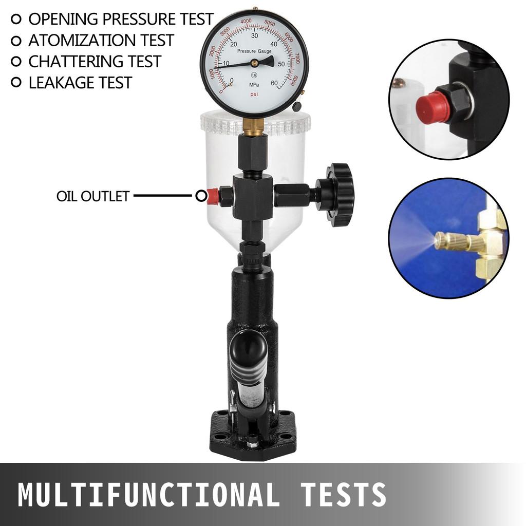 6000PSI Diesel Fuel Injector Tester Dual Scale Gauge Engine Fuel Test Tool Diesel Injector Nozzle Pop Pressure Tester