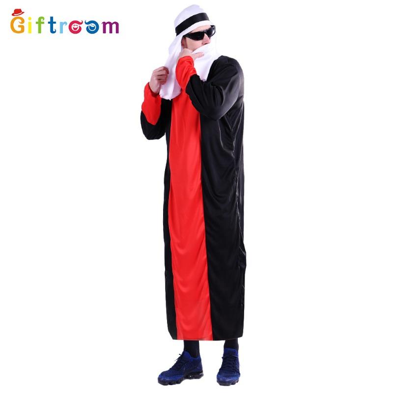 Halloween Carnival Party Prince Male Red and Black Dubai Dress Performance Costume