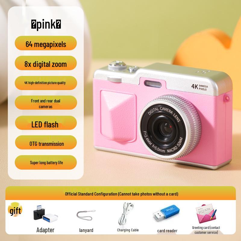 HD Flip Screen Selfie Mirrorless Camera for Outdoor Use