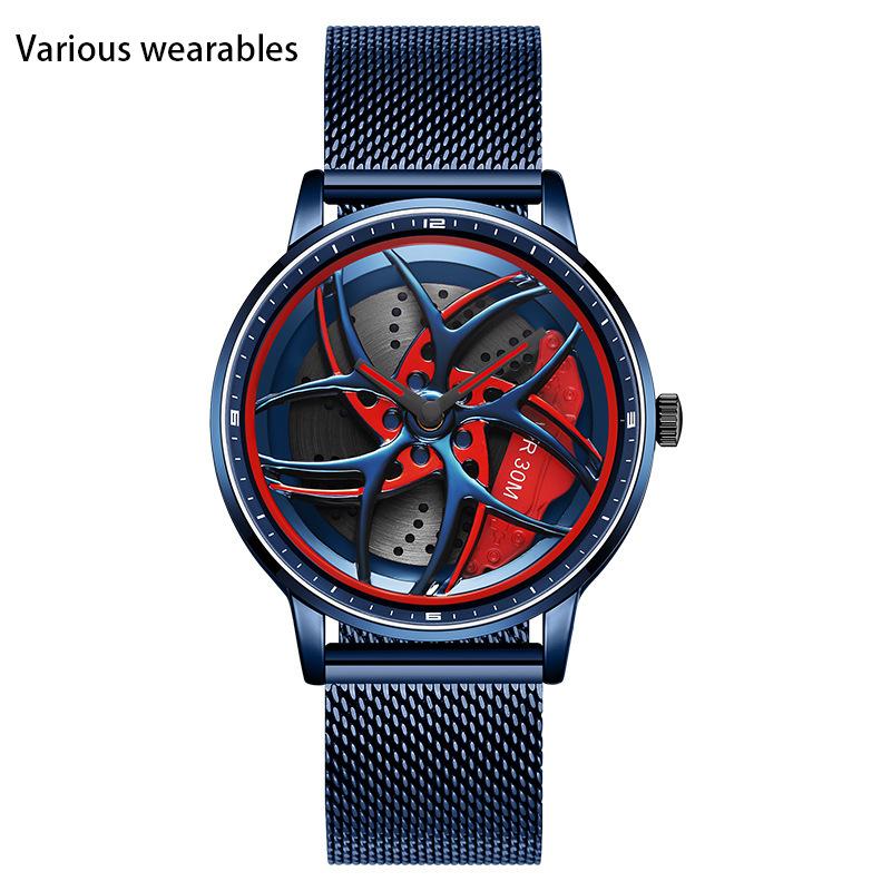

Новые вращающиеся часы серии Wheel, мужские кварцевые часы, модные полые креативные крутые часы со стальным ремнем