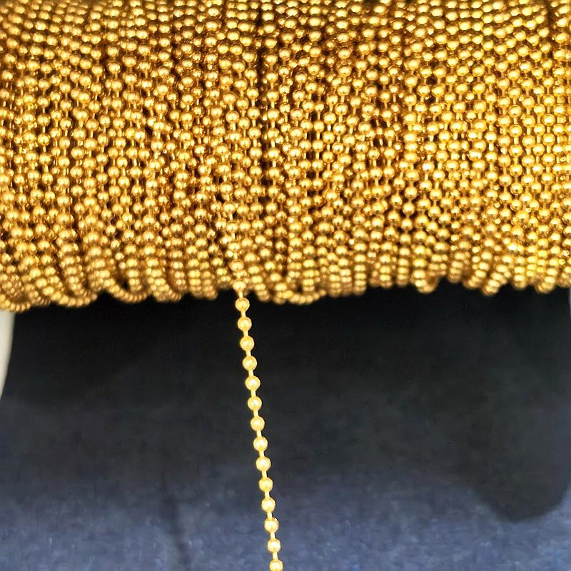 No Fade 2meters 1/1.2/1.5mm Beaded Ball Chain Copper Chains for DIY Bracelet Necklace Jewelry Making Components Supplies