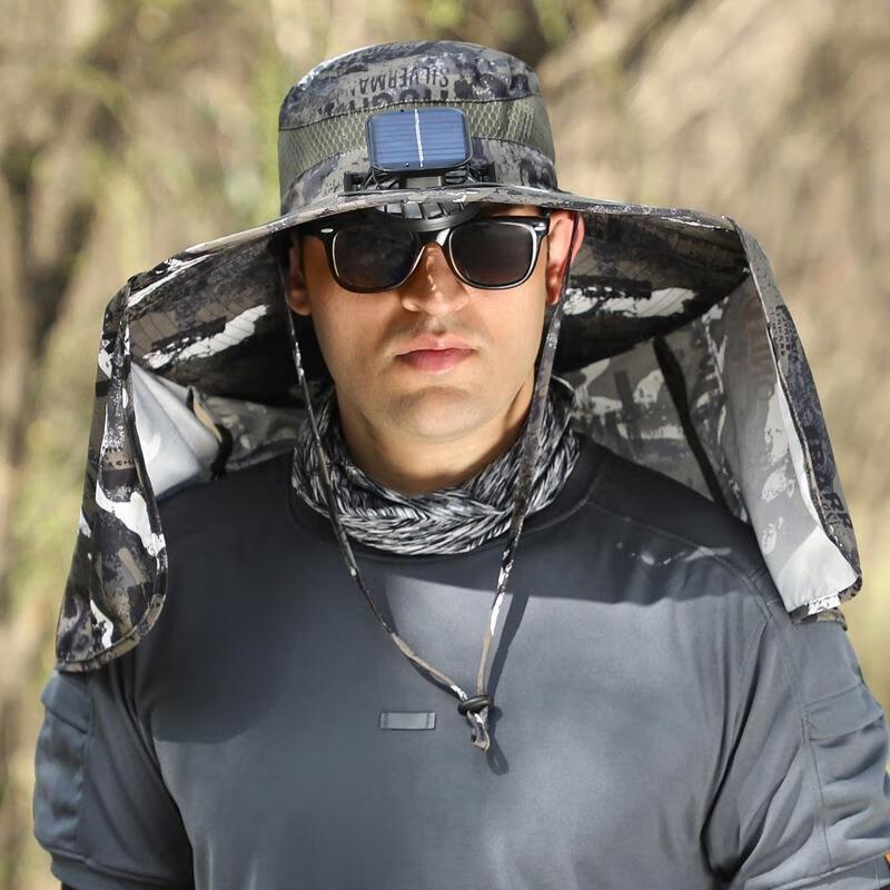 Солнечная кепка-вентилятор HANDUNYOU S3 с защитой шеи