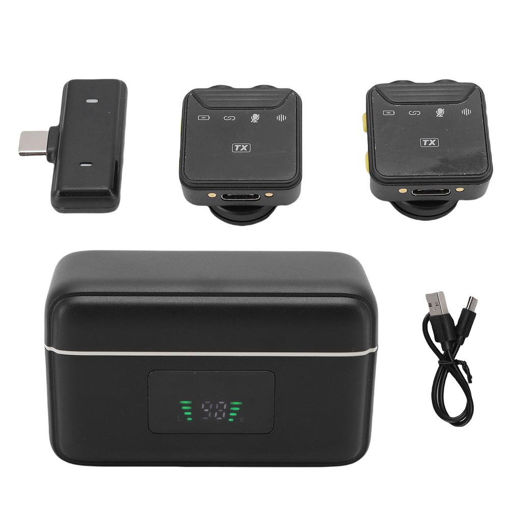 1'den 2'ye Mikrofon Gürültü Azaltıcı Kare Yaka Mikrofonu Kayıt VLog'ları Canlı Yayınlar Röportajlar için