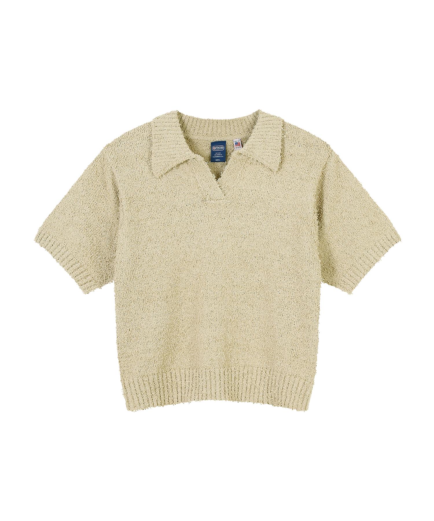 Outdoor Products W Open Collar Crop Knit (Beige) Beige/S