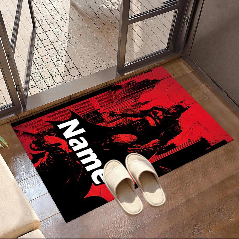 Custom Name Personalized Batman Print Carpet, Versatile Home Decor Rug, for Playroom, Apartment, Balcony, Entryway, Hallway Gift