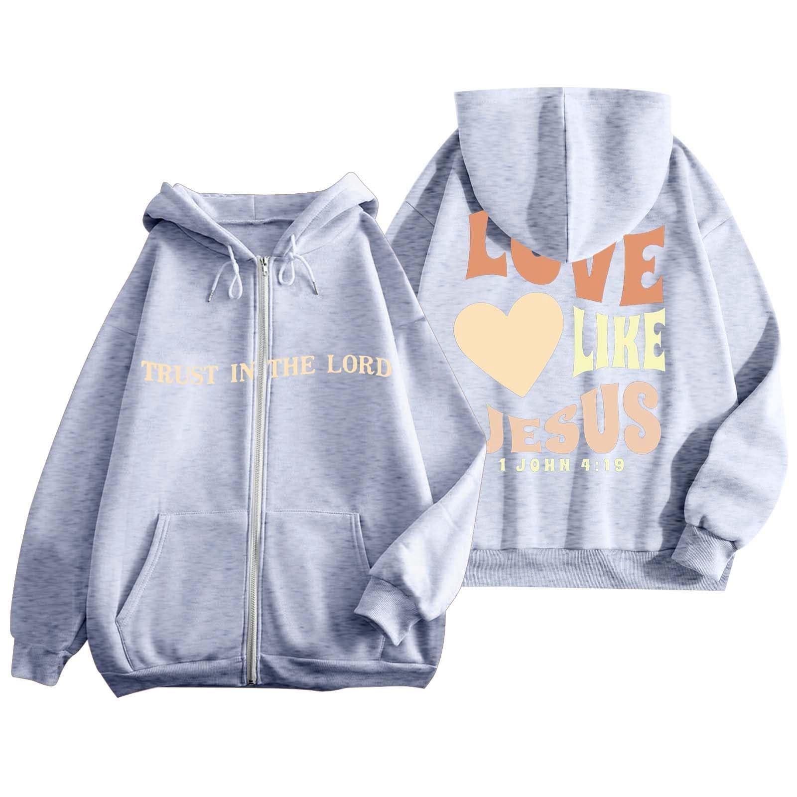 

Женская модная повседневная куртка с длинными рукавами и принтом на молнии с капюшоном XL