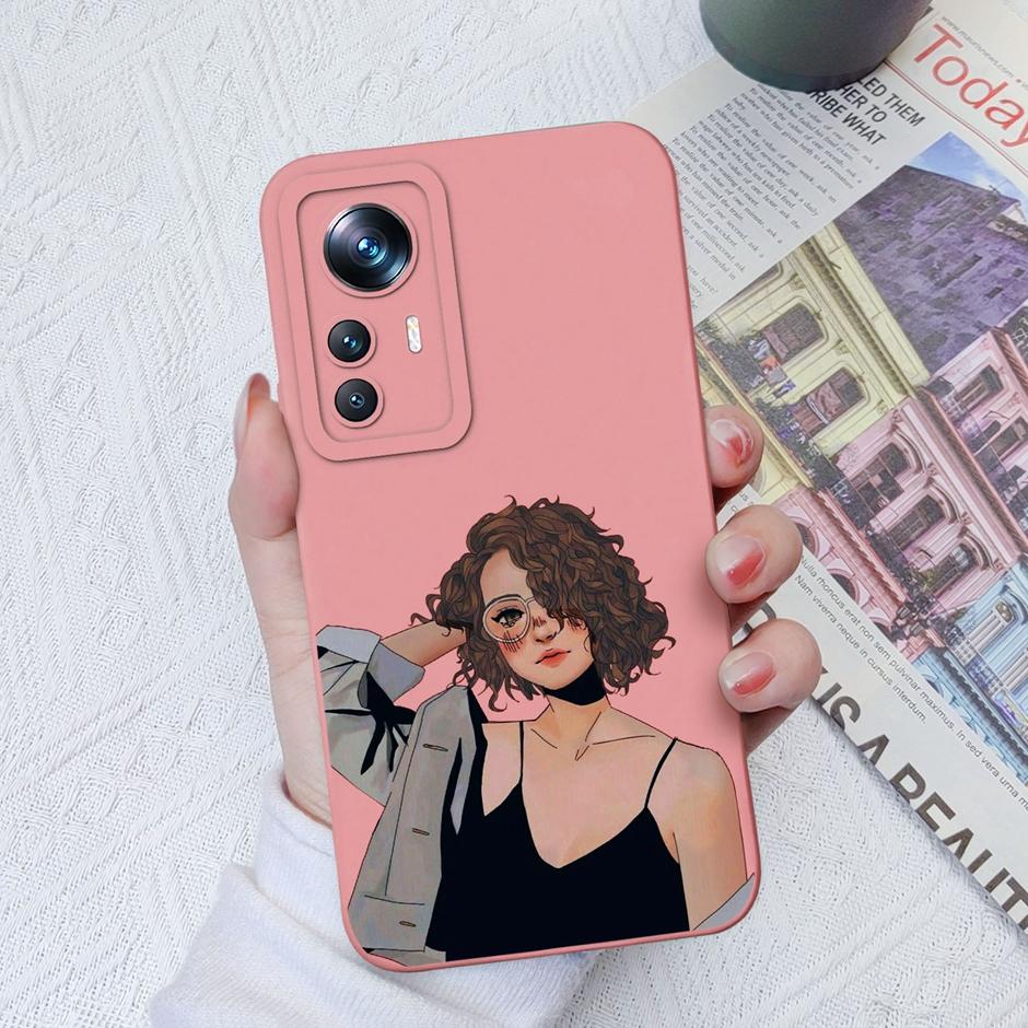 For Xiaomi 12T Case Hot New Design Cute Cat Butterfly Cartoons Matte Liquid Silicone Shell For Xiaomi 12T Pro Ultrathin Fundas
