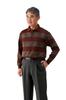 Wool Blend Polo Size Domestically Long with for Size Bordeaux [Little Island] Japanese-made Shirt, S, Men's, Produced, Jacquard, Wool, Sleeves,