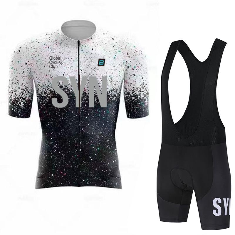 SYN road bike short-sleeved cycling suit men s quick-drying breathable bicycle riding suit shock-absorbing cycling suit XS