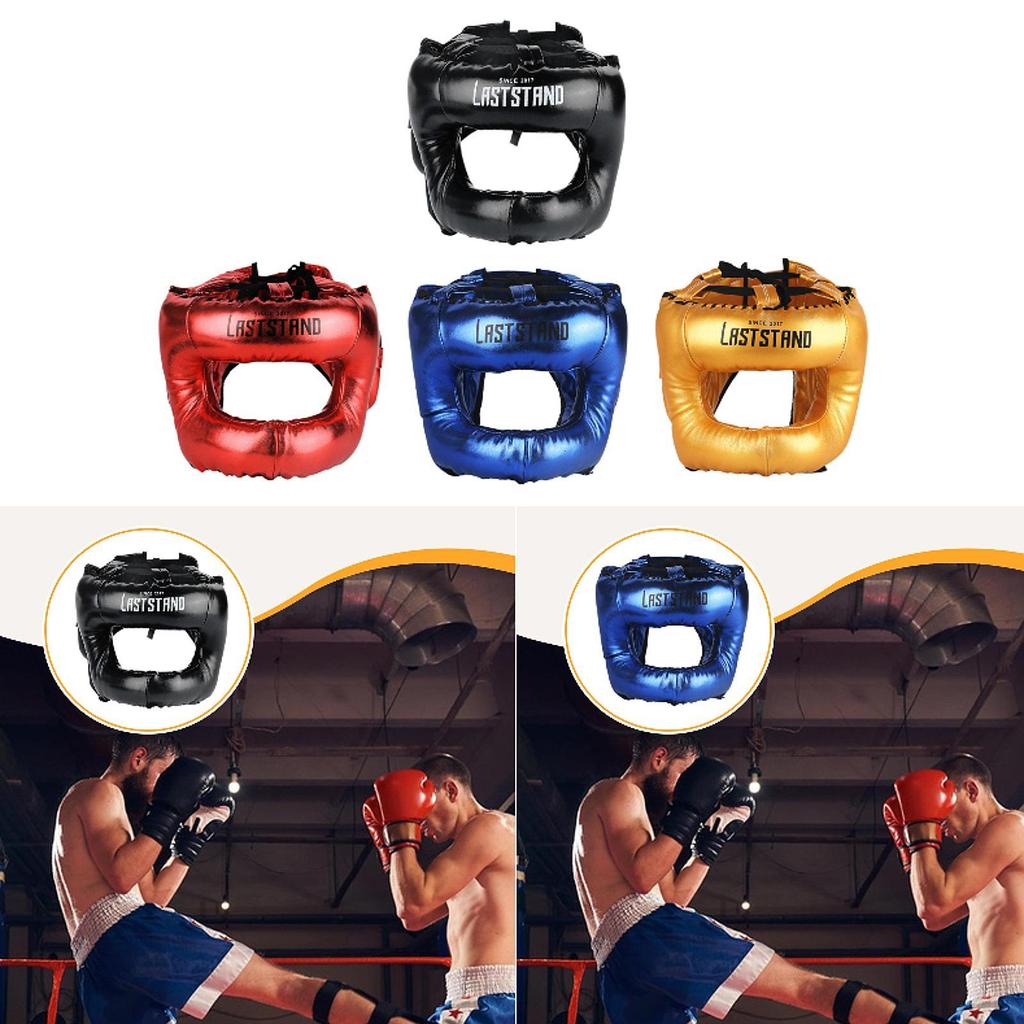Boxing Headgear Full Coverage Face Shield Head Protection Padded Adjustable for MMA Karate Sparring Sanda Grappling Taekwondo