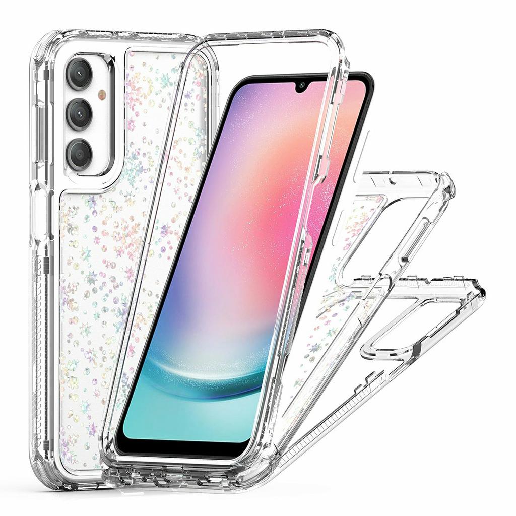 For Samsung Galaxy A24 4G (162.1mm) Case Clear Acrylic TPU Hybrid Phone Cover with Laser-printed Film