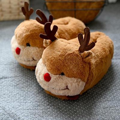 Pantofole Invernali Calde in Cotone: Design Peluche Alce e Tigre per Coppie - Caldo, Comodo Abbigliamento da Interno per Uomo e Donna