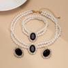 3Pcs/set French Elegant Elegant Multi Layer Imitation Pearl Jewelry Set 2025 Summer Party Wedding Gift Beaded Choker Necklace Earrings Sets for Women