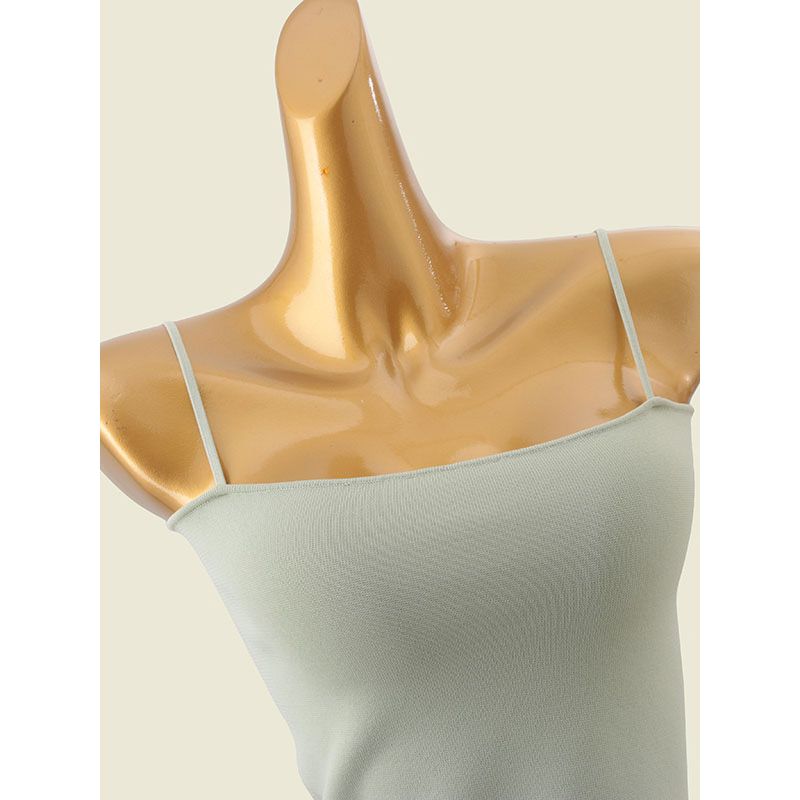 Normcore off-Shoulder Collar Spaghetti Strap Short Camisole Summer Inner Wear Can Be Outwear Knitting Slim Fit Bottoming Top