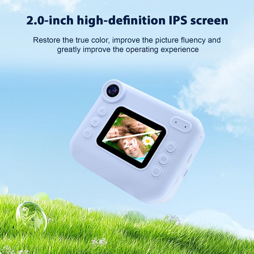 Kids   Print Camera 1080P Digital Video Camera for Kids Age 3+ Years Old 2.0 Inch Screen Toddler Travel Camera for Boys Girls with Print Paper