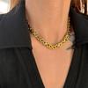 Vintage Flat Byzantine Link Chain Necklaces Male 8mm Gold Silver Color Stainless Steel Chain for Men Women Punk Jewelry GIft