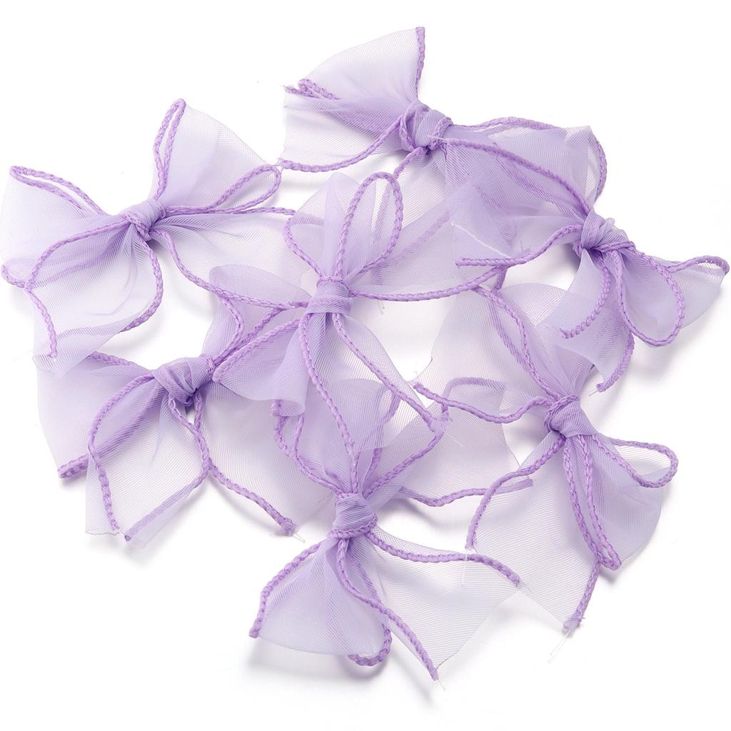 10pcs/pack 8x8cm Fish Tail Gauze Hand Tied Bow Hair Clothing Accessories For DIY Handmade Craft Clothing Decoration Accessories