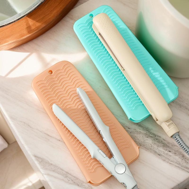 Silicone Hair Curling Wand Cover Hair Straightener Storage Bag Hairdressing Curling Iron Insulation Mat Heat Resistant Pouch
