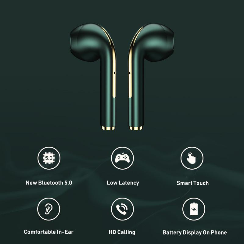 VAORLO Bezdrátová sluchátka J18 TWS HiFi Stereo Subwoofer Super Bass S mikrofonem HD Headset Sluchátka Noise Cancel Sluchátka pro iphone Xiaomi Huawei