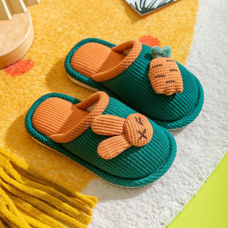 Children's Cotton Slippers Autumn and Winter Cute Indoor Non-slip Girls Boys Warm Parent-child Cotton Slippers