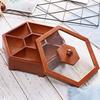 Glass Fruit Plate Nut Storage Box Double Layer Candy Snack Bowl Storage Box Fruit Container With Wooden Lid For Home Kitchen