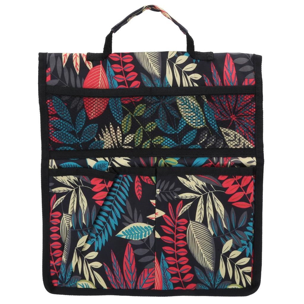 Banco Acolchoado Portátil Oxford para Jardim com Bolsa de Ferramentas Carrinho de Trabalho ao Ar Livre Bolsas Organizadoras Penduráveis Folhas Vermelhas