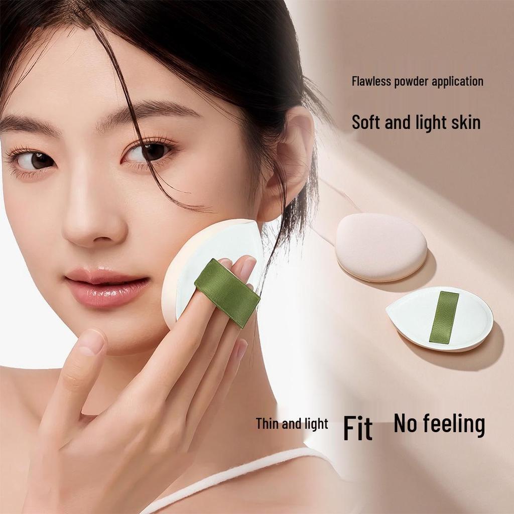Marshmallow Makeup Puff - Clear Finish, Non-Absorbing, Dual-Use Thumb Puff for Setting Foundation