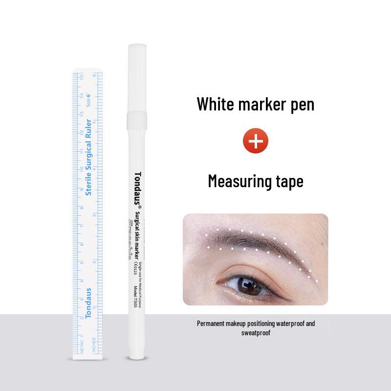 Waterproof White Microblading Eyebrow Marker Pen for Precise Shaping & Design