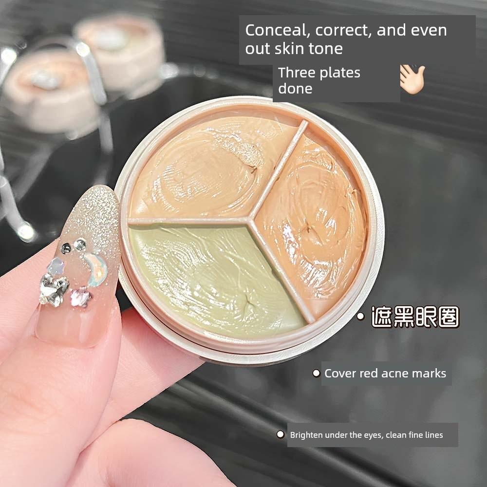 Three-Color Concealer to Cover Tattoos, Spots, Acne Marks, Facial Contouring, Dark Circles, Dull Skin, and Brighten Skin Tone