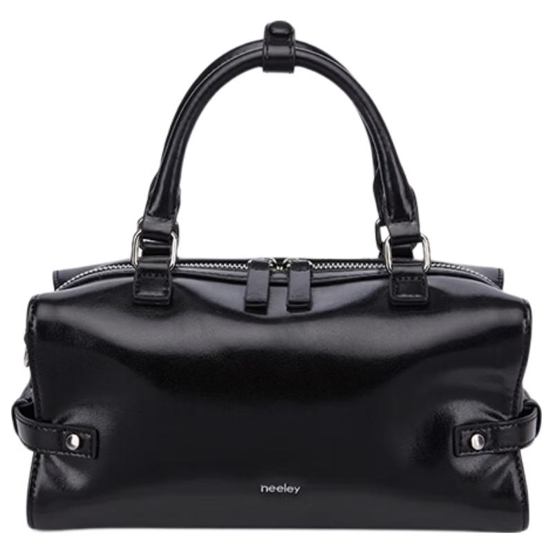 NEELEY Original Design Leather Bowling Boston Bag Medium