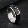 HNSP 316L Stainless Steel Rotating Cross Ring For Men Simple Style Finger  Accessories