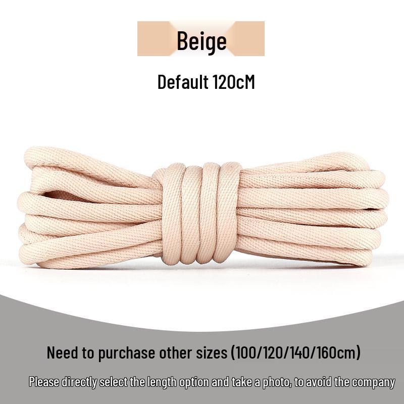 Round Thickened Sneaker Laces for Dad Shoes, Basketball Shoes, Leather Casual Shoes, and Martin Boots In Black, White, or Colored Styles.