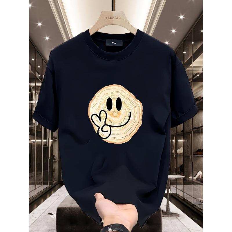 European Size Men'S Oversized Short-Sleeve T-Shirt with a Trendy Print, Perfect for Casual Wear in Spring And Summer