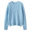 Women's Long Sleeve Cashmere Knit Sweater - Round Neck, Loose Fit, Warm & Slimming Pullover
