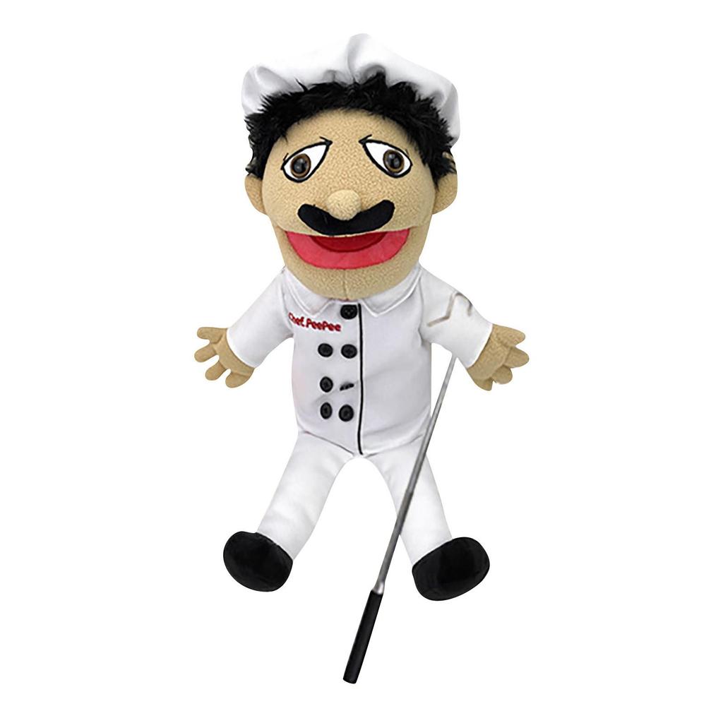 40-60cm Grande Jeffy Niño Marioneta de Mano Juguetes de Peluche Removible Niños Muñeca Suave Utilería de Fiesta para Programa de Entrevistas Marioneta Muñeco de Peluche para Niños Regalo