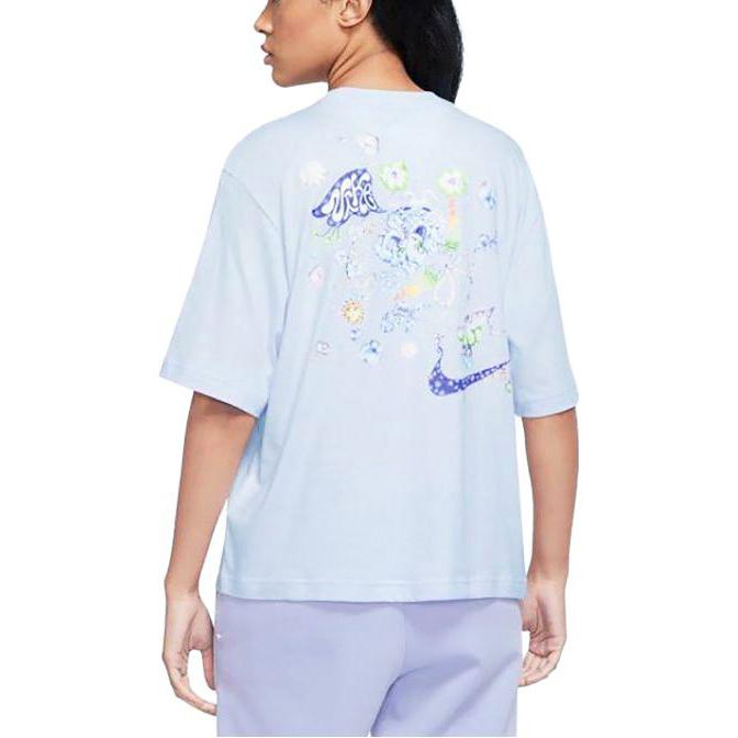 Nike Logo Printed Round Neck Pullover Fashion Sports Comfortable Breathable Short Sleeve Drop Shoulder T-Shirt Women T-Shirt Light-Purple FD9315-085