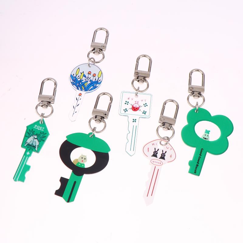 Harajuku Style Forest Animal Keychain Ins Trendy Acrylic Keyring Creative Key Holder Bag Pendant Couple Gifts