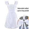 Retro Kitchen Cooking Apron for Women Baking Apron Adjustable Ruffle Maid Apron Maid Costume Fancy Dress Cosplay Costume