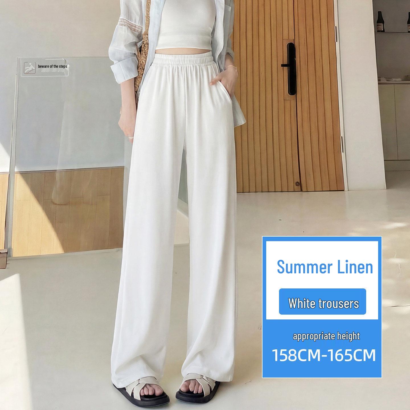 

Women s High-Waist Linen Wide-Leg Pants - Spring/Summer 2026 Zen Collection, Yamamoto Style, Casual Drape Fit XL