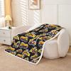 Various Cartoon Aircraft Biplane Jet Helicopter Clean White Background Pattern Flannel Throw Blanket, Warm Cozy Blanket