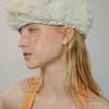 AWESOME NEEDS BOWL BERET_RIBBON_BLOOM CREAM